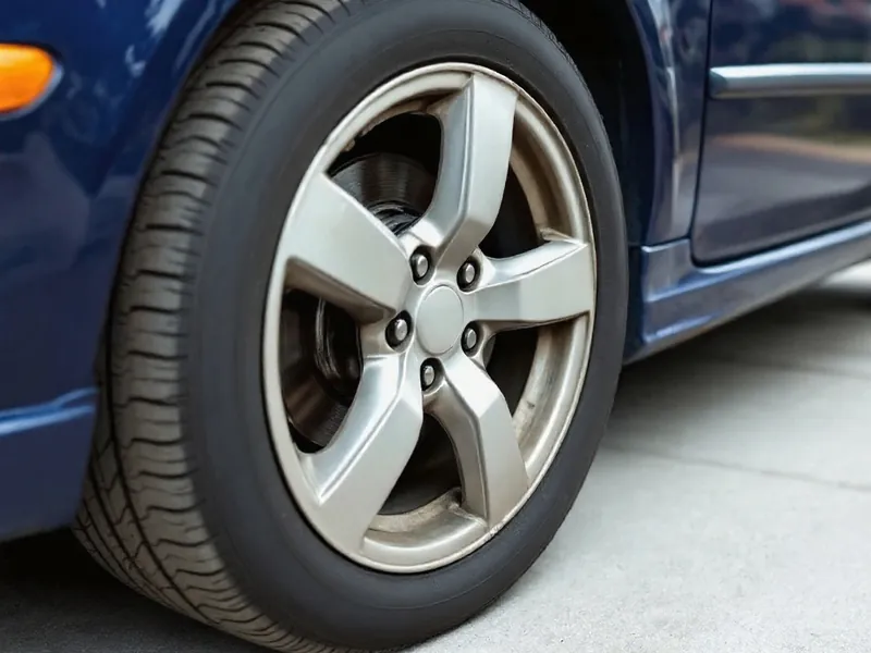 The same silver wheel clean with a dressed black tire